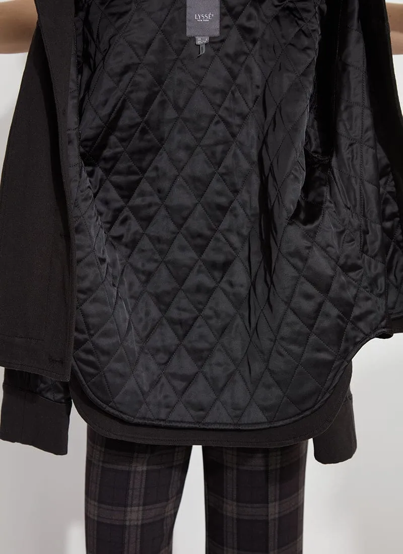Pierce Mix Media Quilted Jacket | Black