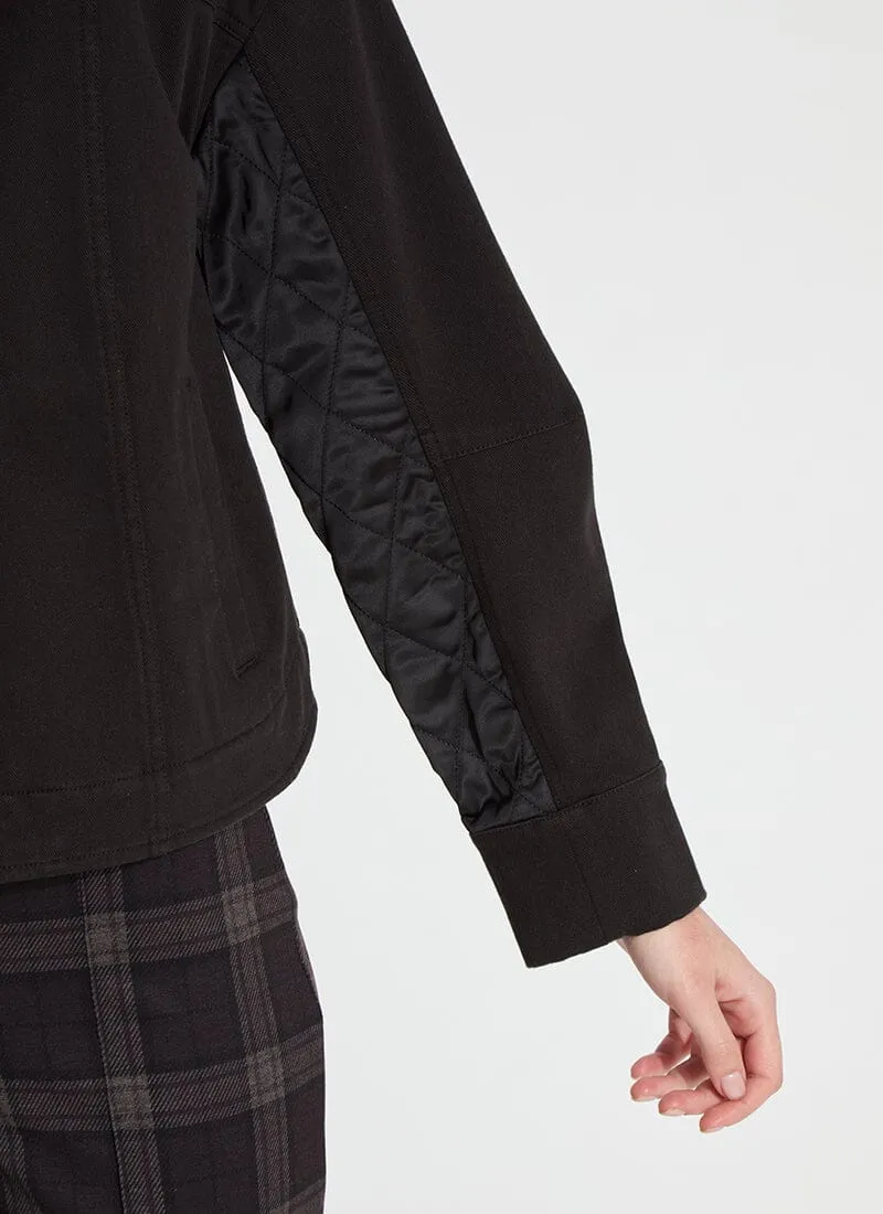 Pierce Mix Media Quilted Jacket | Black