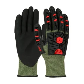 PIP G-Tek PolyKor X7 16-MP935/XL Seamless Knit PolyKor X7 Blended Glove with Impact Protection and NeoFoam MicroSurface Grip, Green, X-Large, 1 Pair