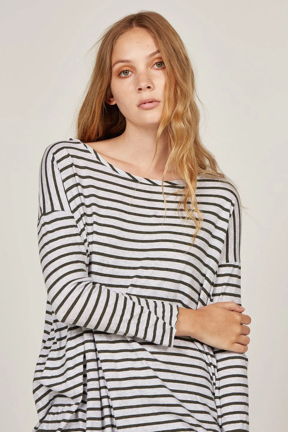 Piqi Tunic in Khaki and Grey