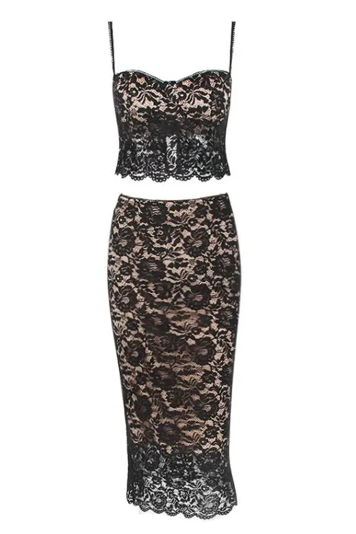 Poppy Bodycon Outfit Set - Classic Black