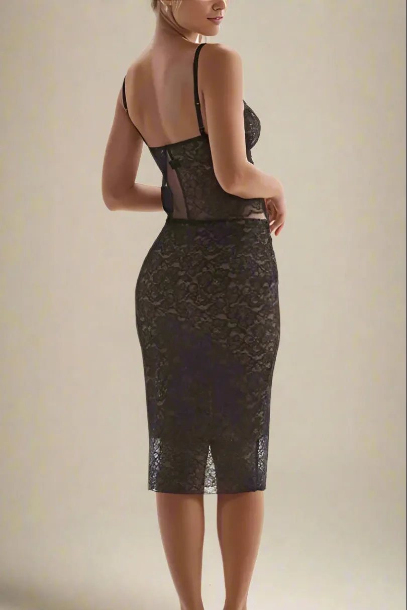 Poppy Bodycon Outfit Set - Classic Black