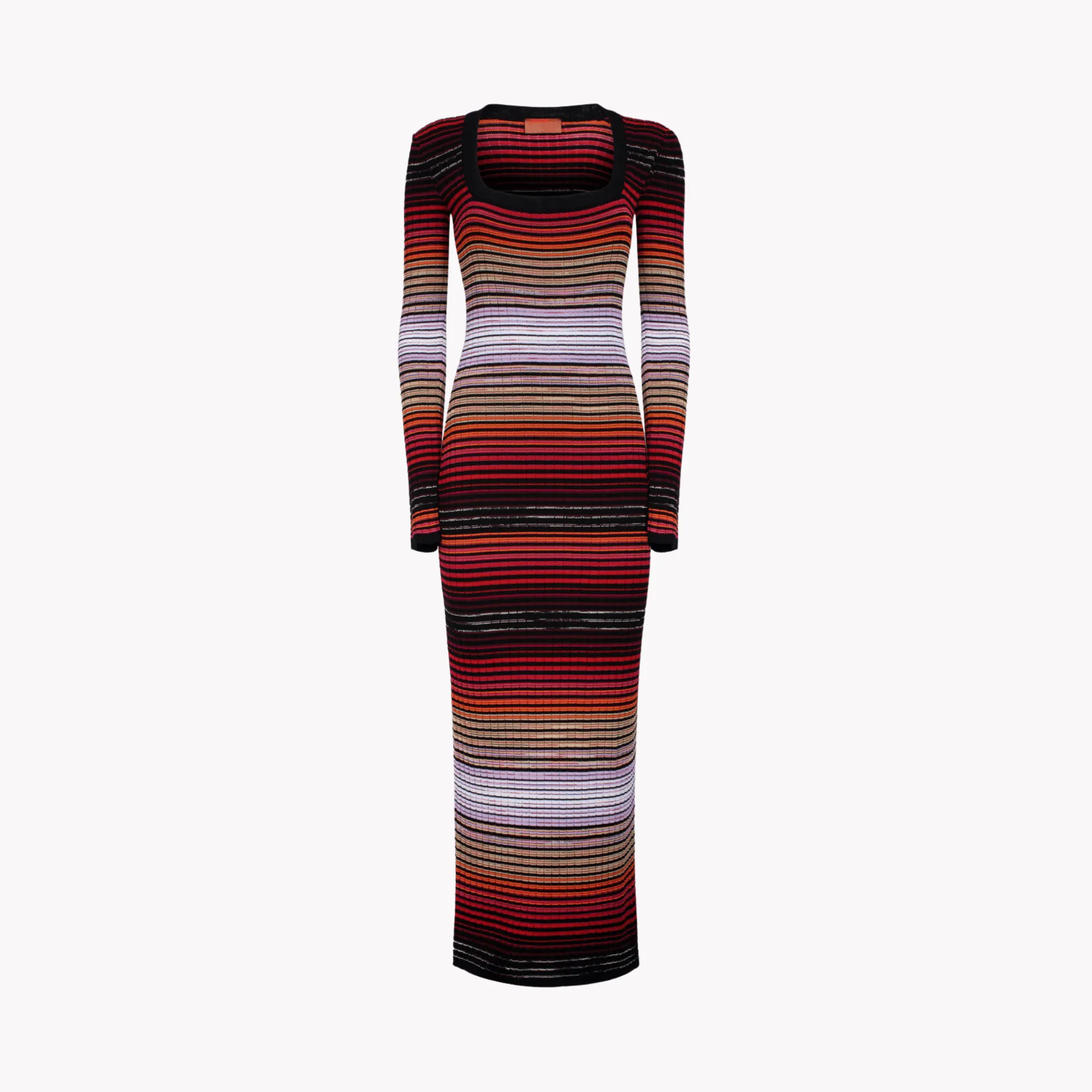 Pre Order:  Square Neckline Bodycon Striped Dress