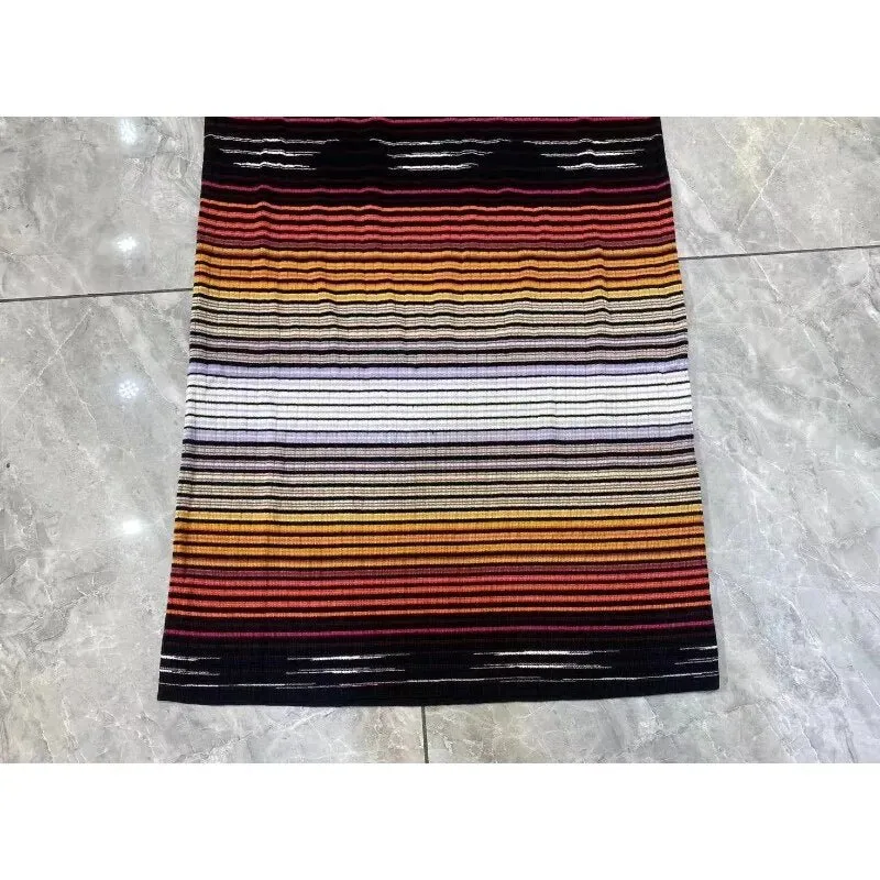 Pre Order:  Square Neckline Bodycon Striped Dress
