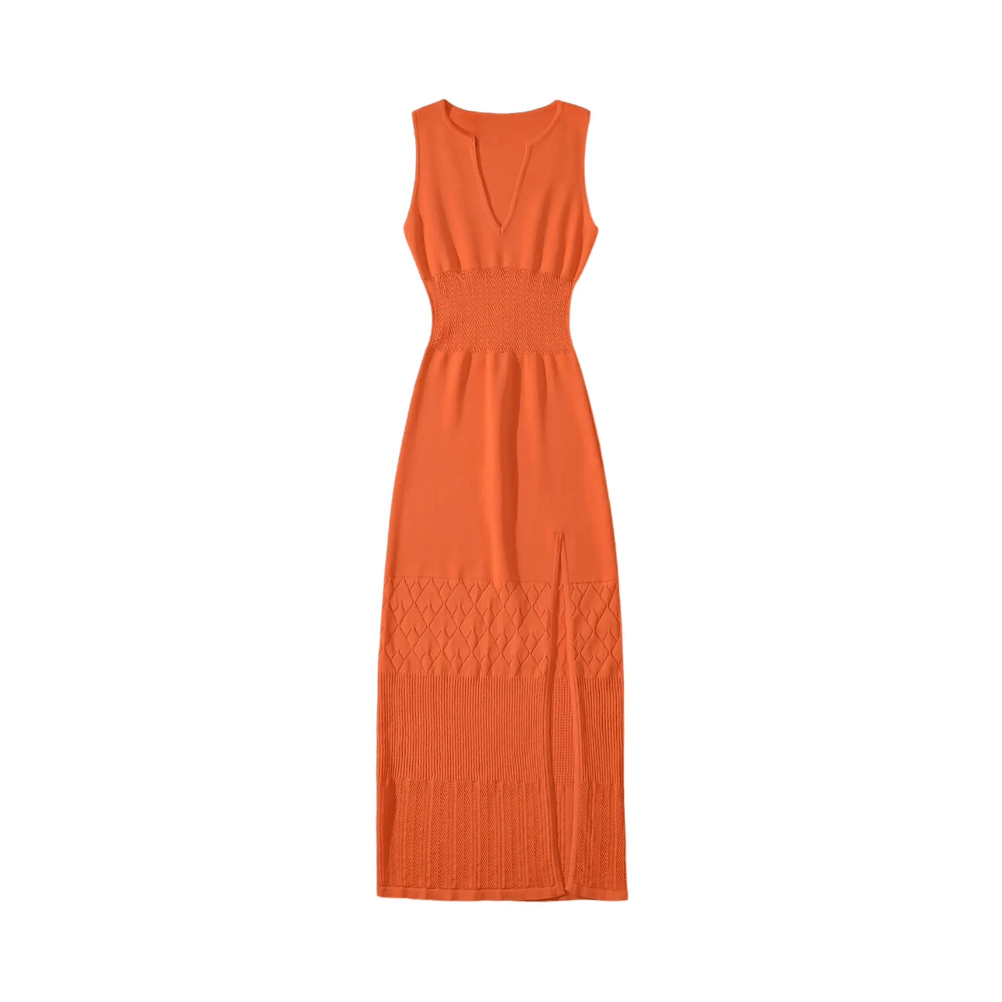 Pre Order:  Stretchable Sleeveless Knit Midi Dress