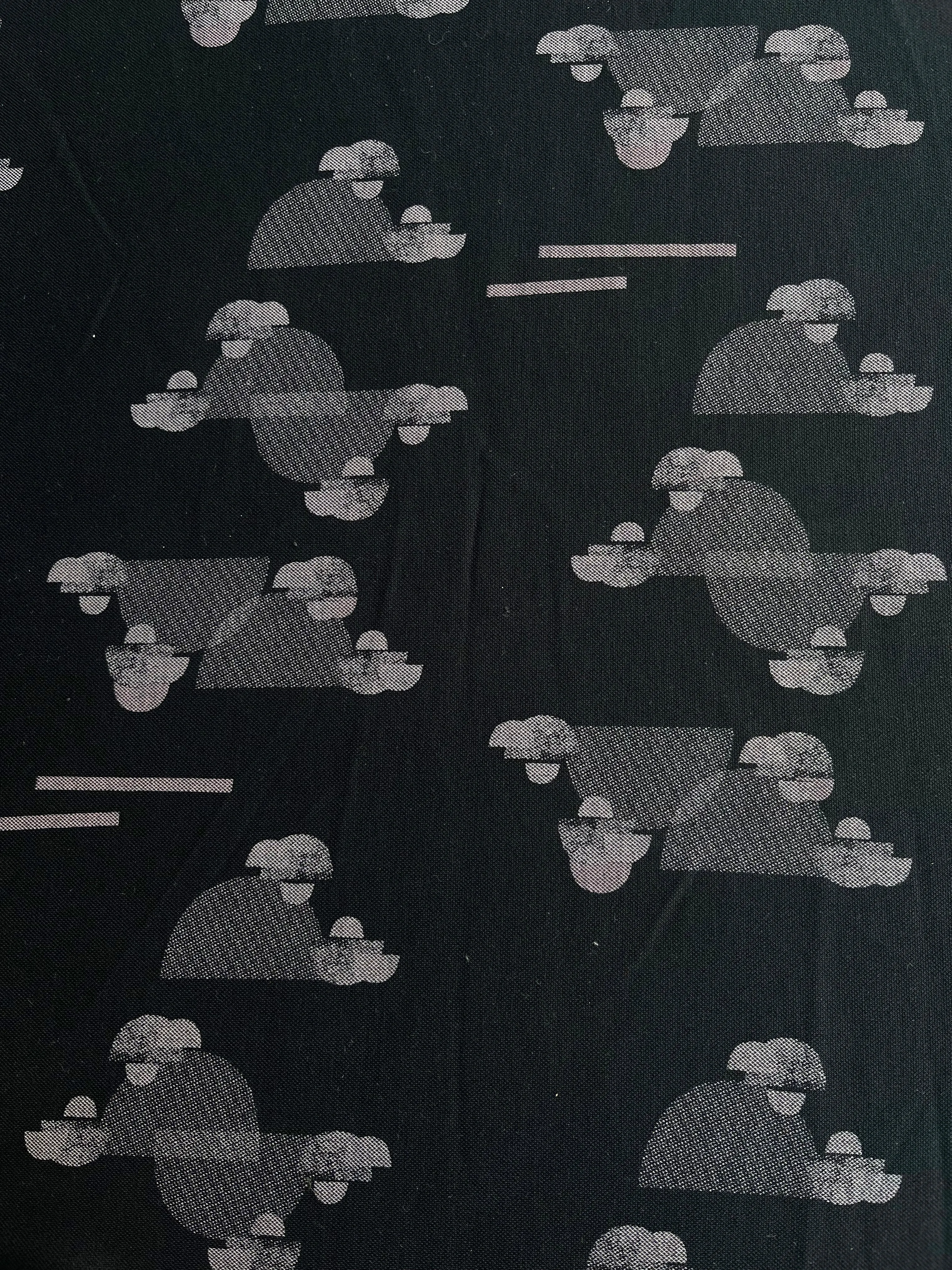 Printed modal jersey - Black Half-Moon