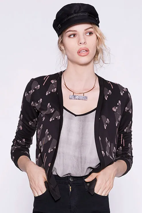 Printed modal jersey - Black Half-Moon