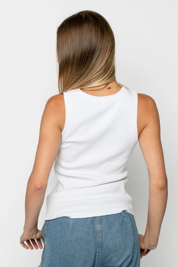 Protect Our Coral To Save Our Reef White Women's Organic Rib Tank Top