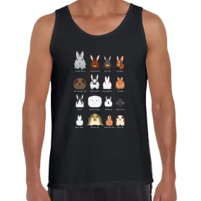 Rabbits breeds chart Typographygraphy Unisex Tank Top