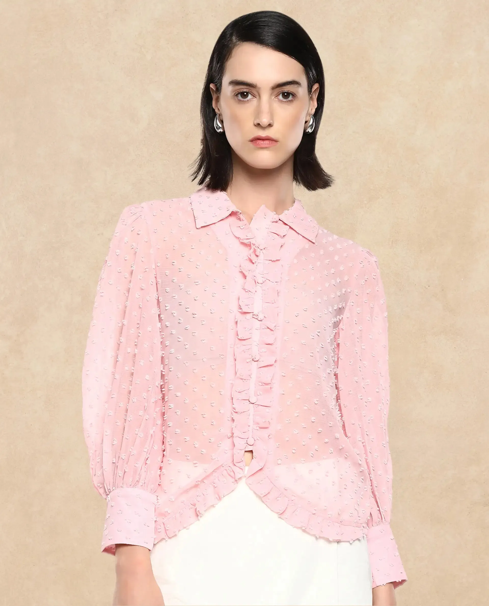 Rareism Women Erat Pink Plain Top