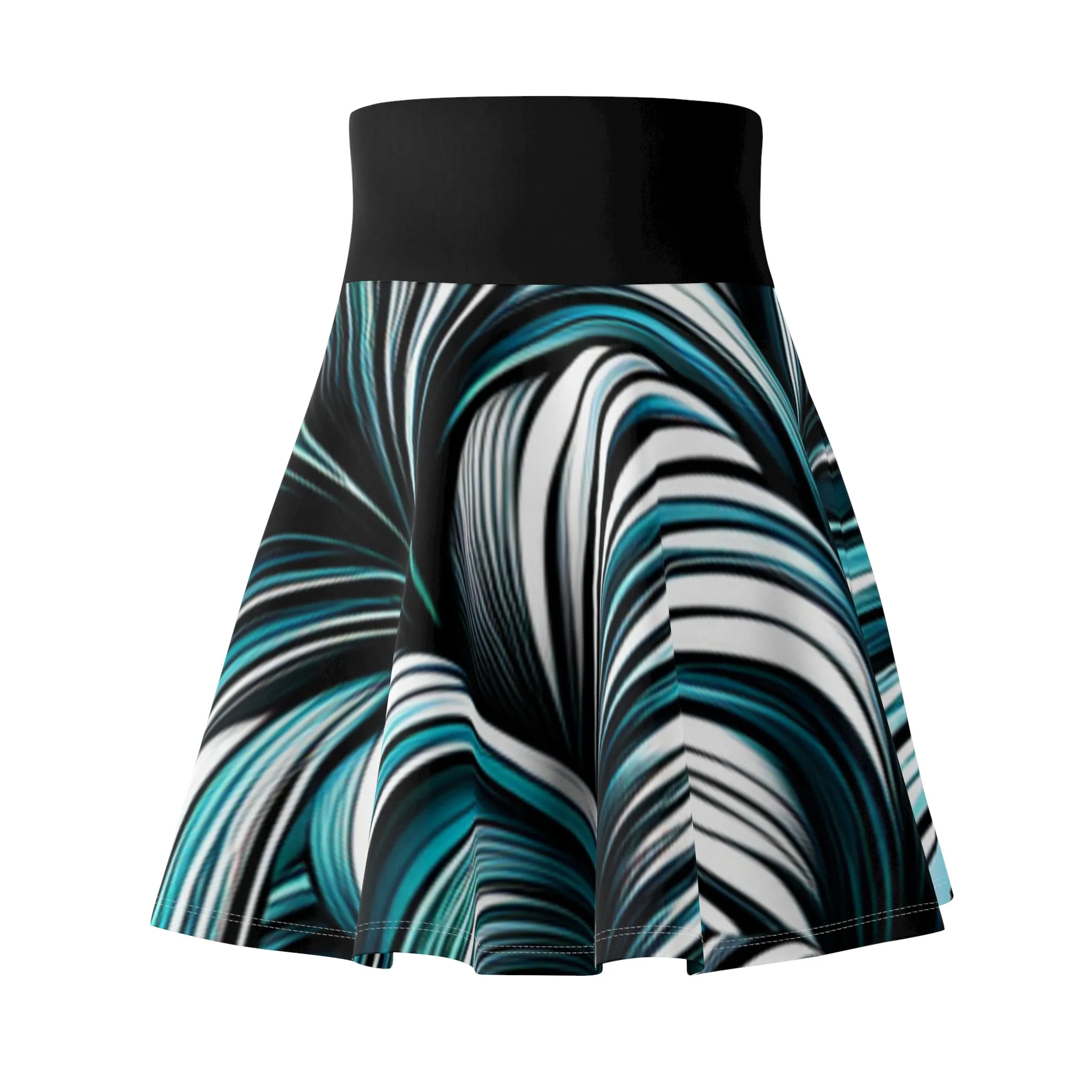 Raver Girl Denim Women's Skater Skirt (AOP)
