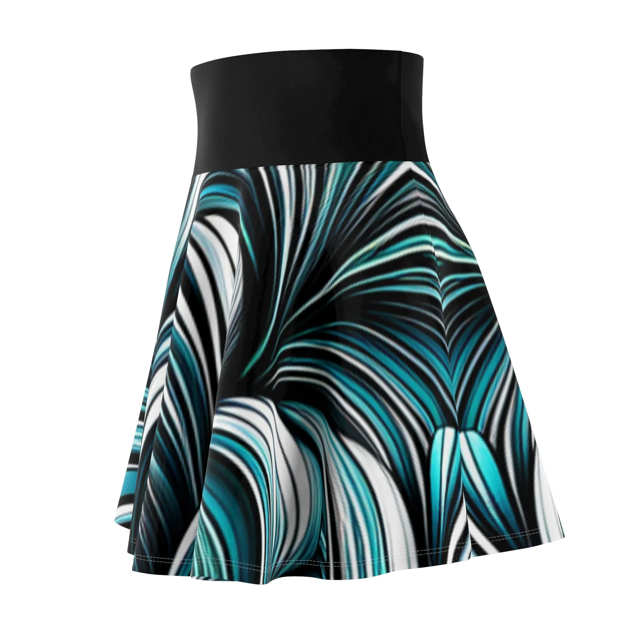 Raver Girl Denim Women's Skater Skirt (AOP)
