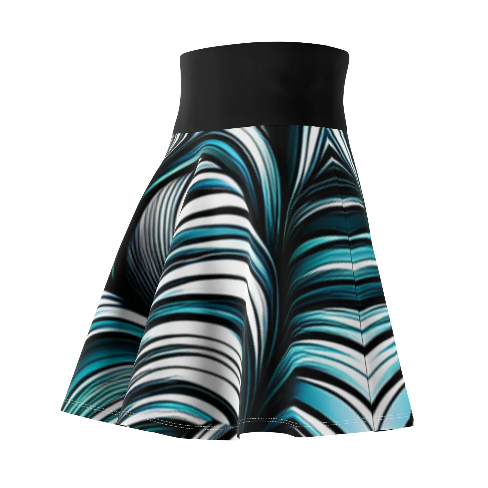 Raver Girl Denim Women's Skater Skirt (AOP)