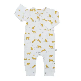 Red Caribou Babies Buttons Jumpsuit
