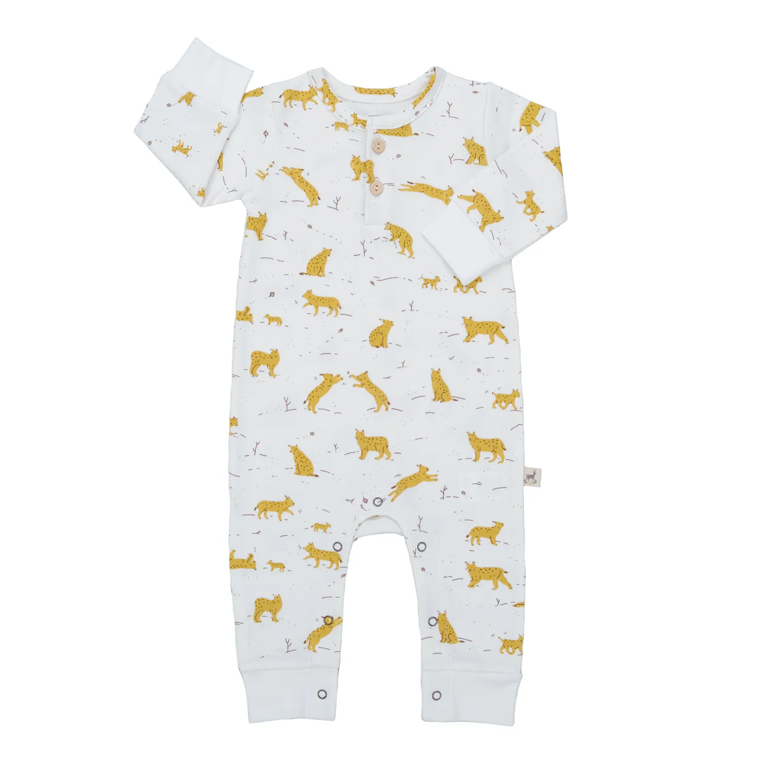 Red Caribou Babies Buttons Jumpsuit