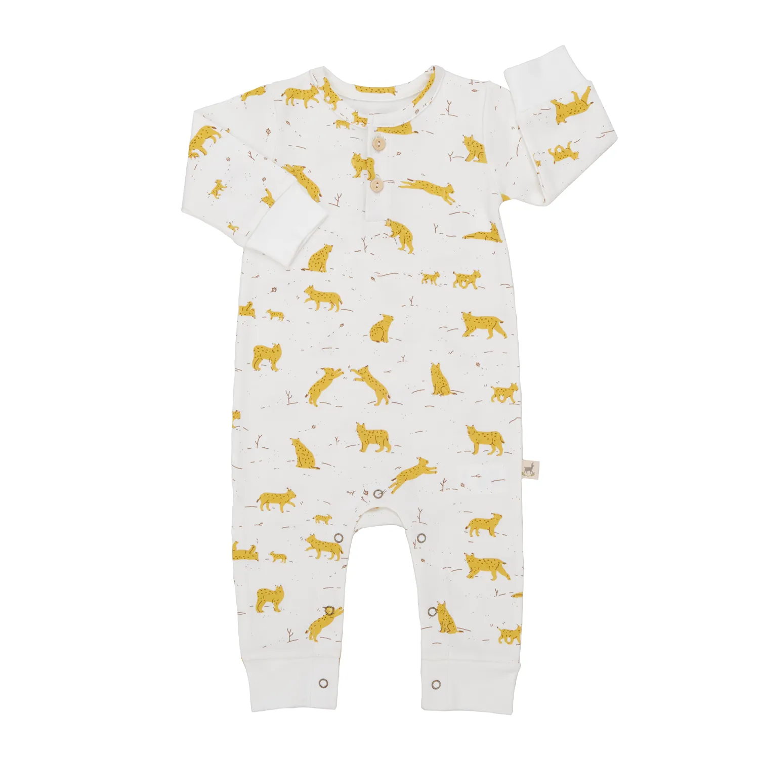 Red Caribou Babies Buttons Jumpsuit