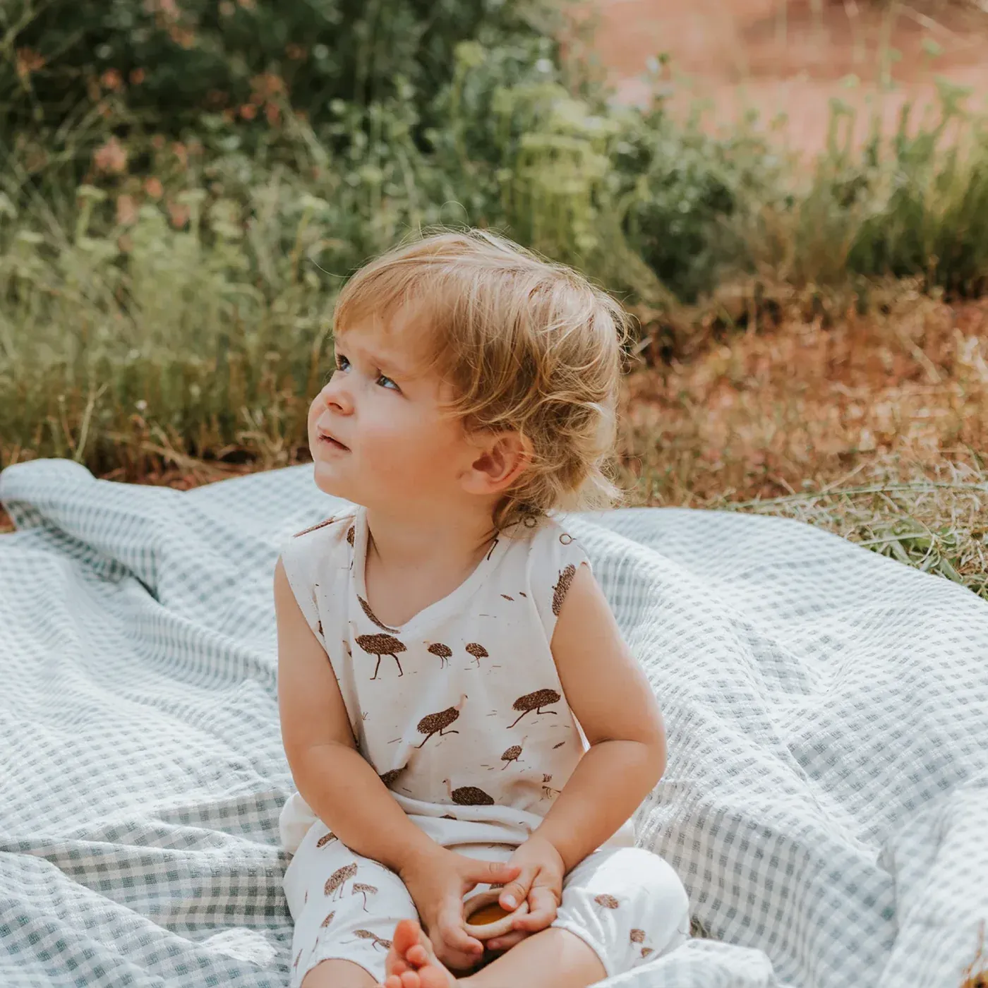 Red Caribou Babies Tank Jumpsuit