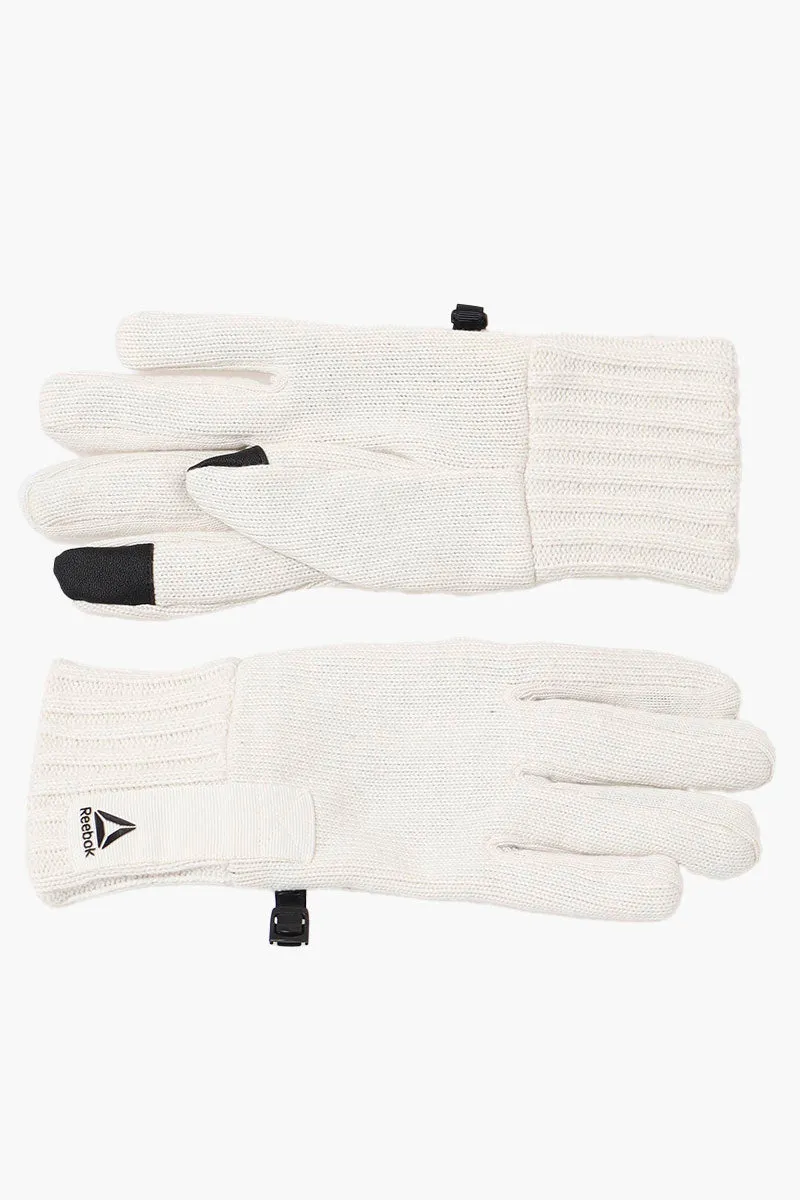 Reebok Ribbed Touch Screen Gloves - Cream