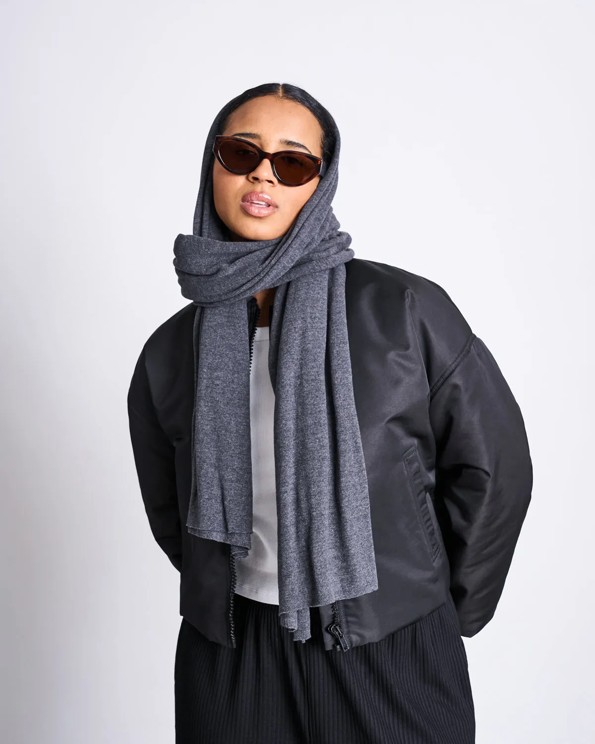 SCARF ROSS DARK GREY