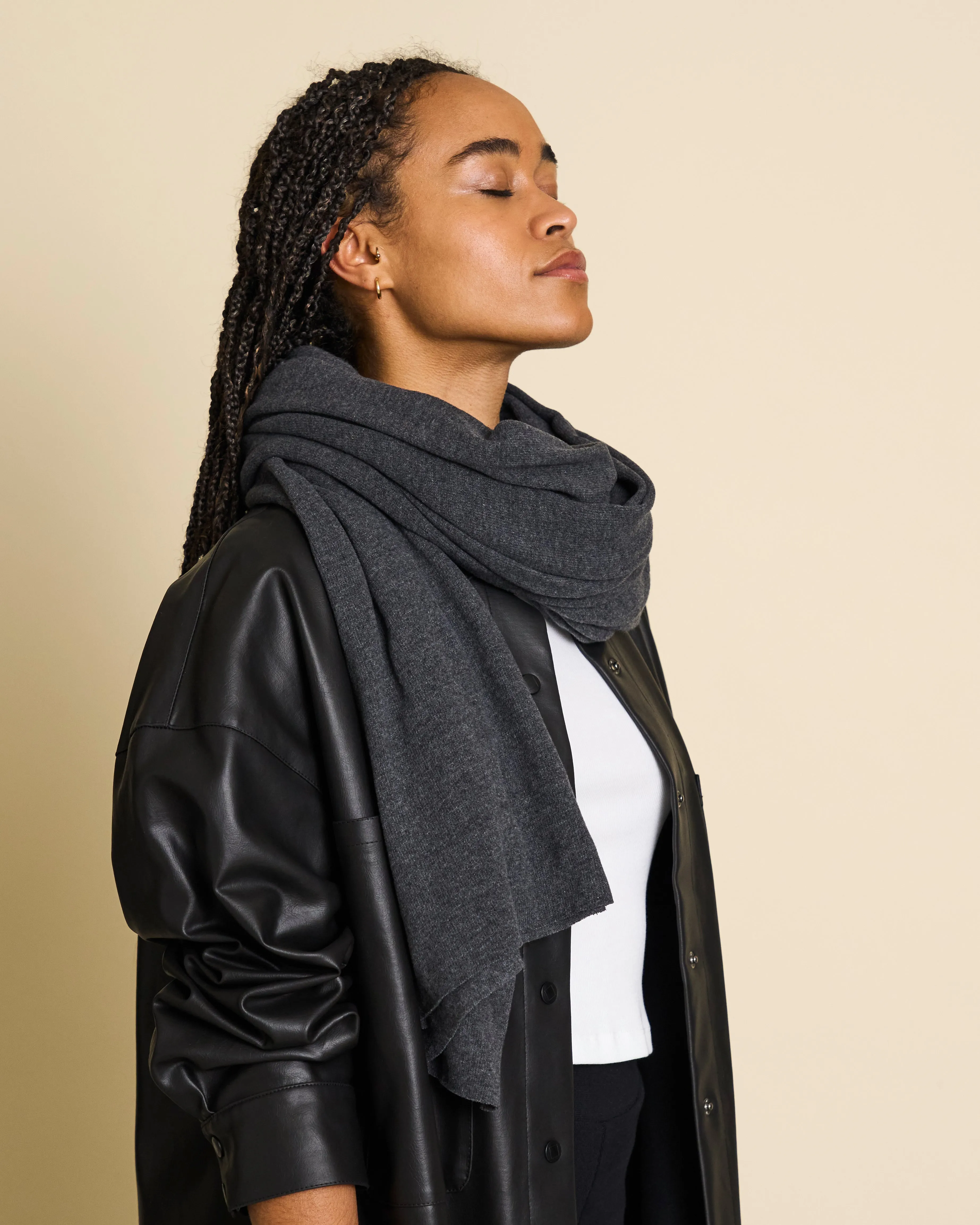 SCARF ROSS DARK GREY