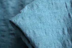 Self Check Teal Washed Linen