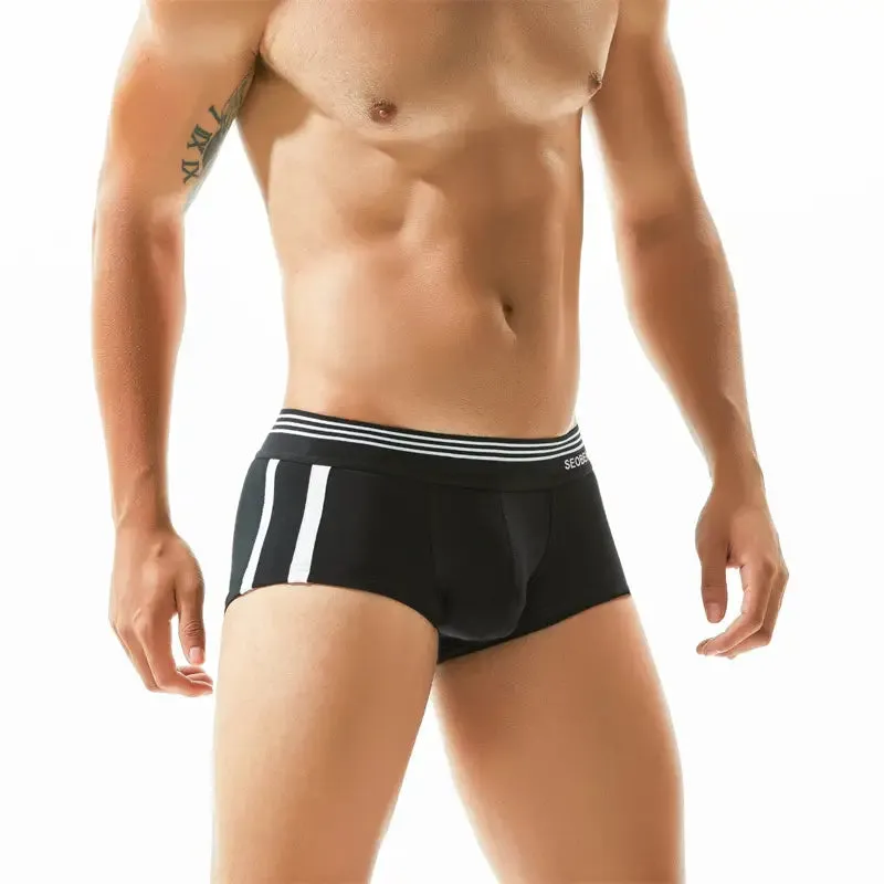 Seobean Men's Cotton Boxer Briefs - Comfortable & Stylish Underwear