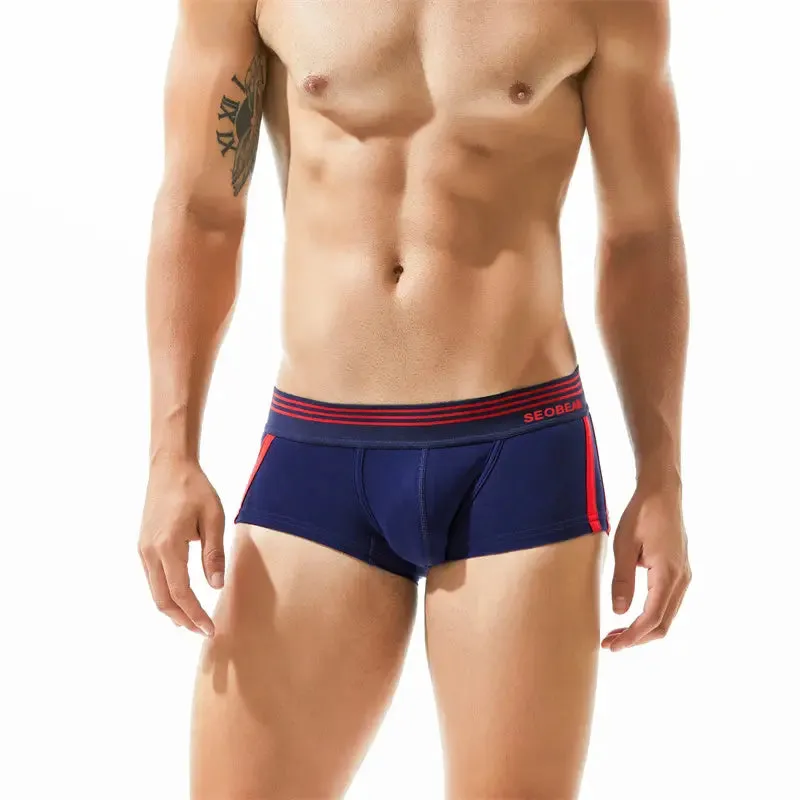 Seobean Men's Cotton Boxer Briefs - Comfortable & Stylish Underwear