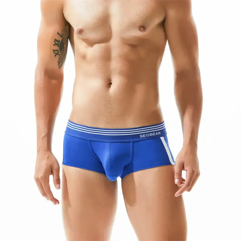 Seobean Men's Cotton Boxer Briefs - Comfortable & Stylish Underwear