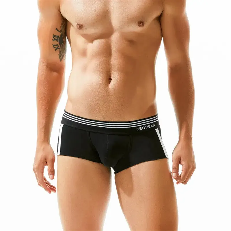 Seobean Men's Cotton Boxer Briefs - Comfortable & Stylish Underwear