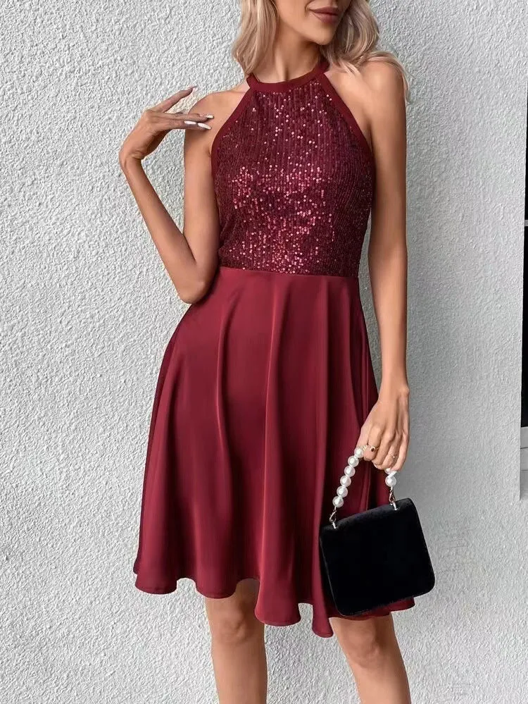 Sequin Embellished Sleeveless Bodycon Dress