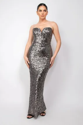 Sequin V Dress
