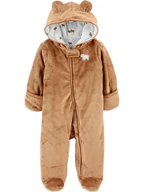 Simple Joys by Carter's Baby Girls' Jumpsuit Pram Brown Bear 0 to 3 Months
