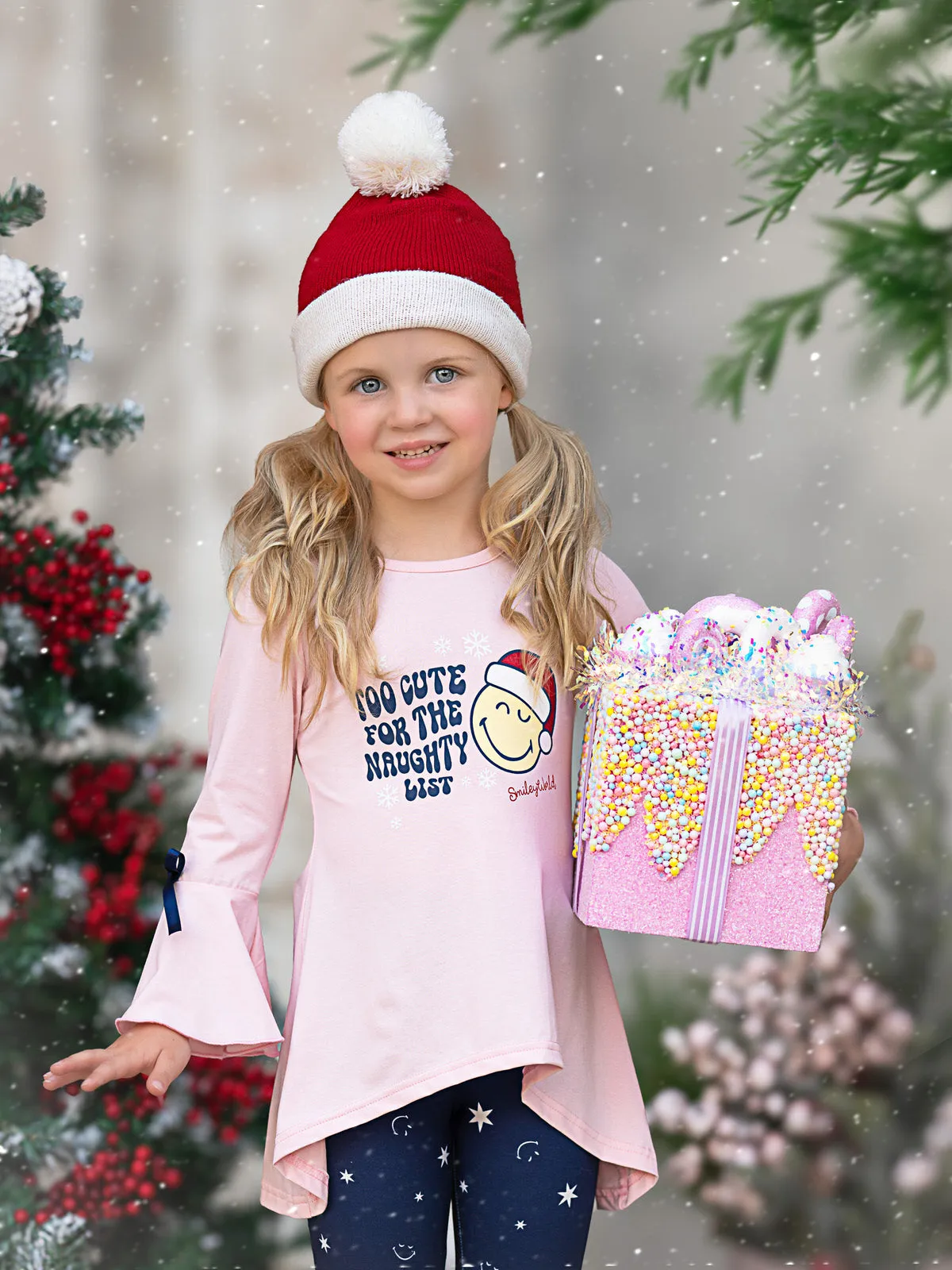 SmileyWorld Too Cute Ruffled Tunic Top and Legging Set