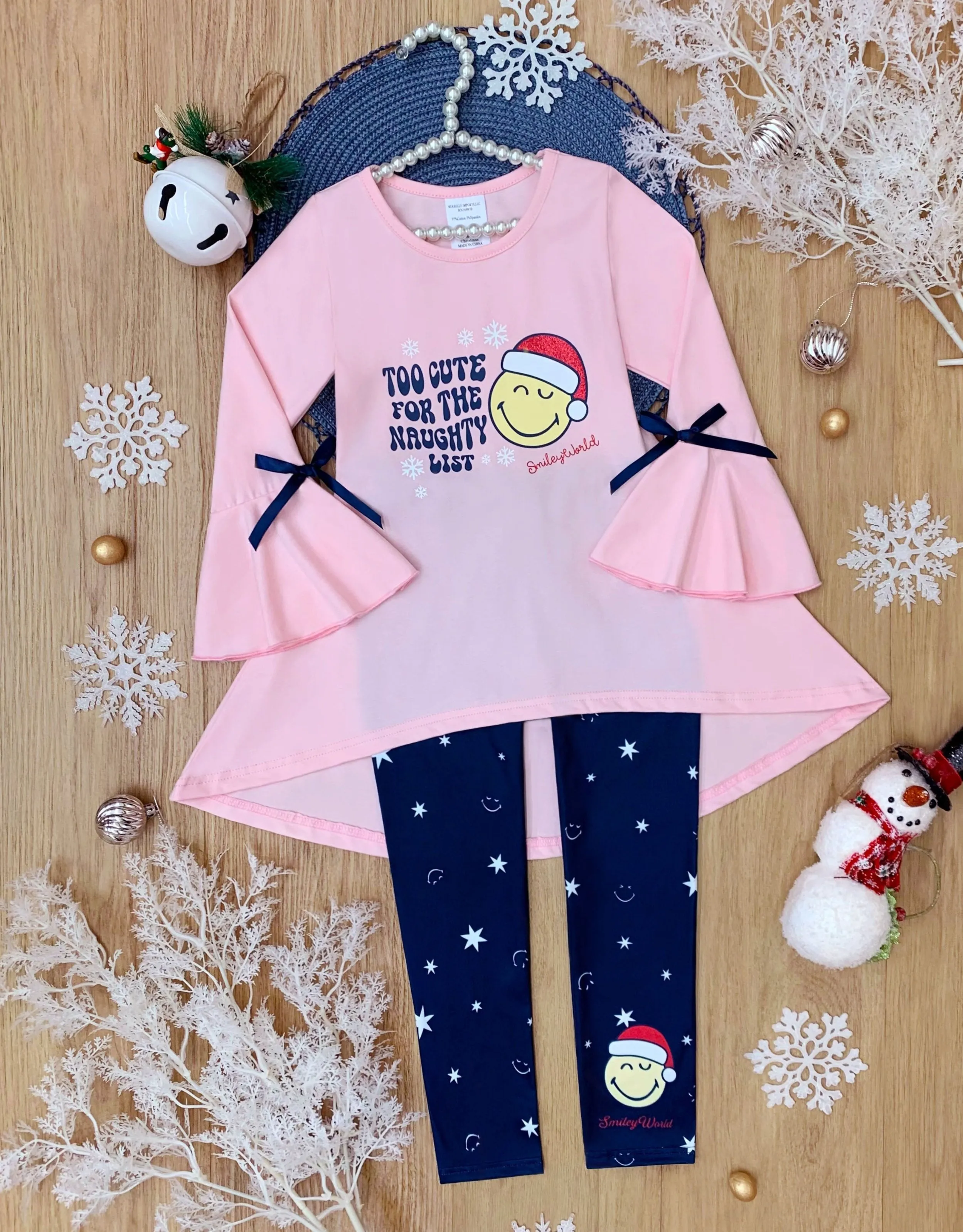SmileyWorld Too Cute Ruffled Tunic Top and Legging Set
