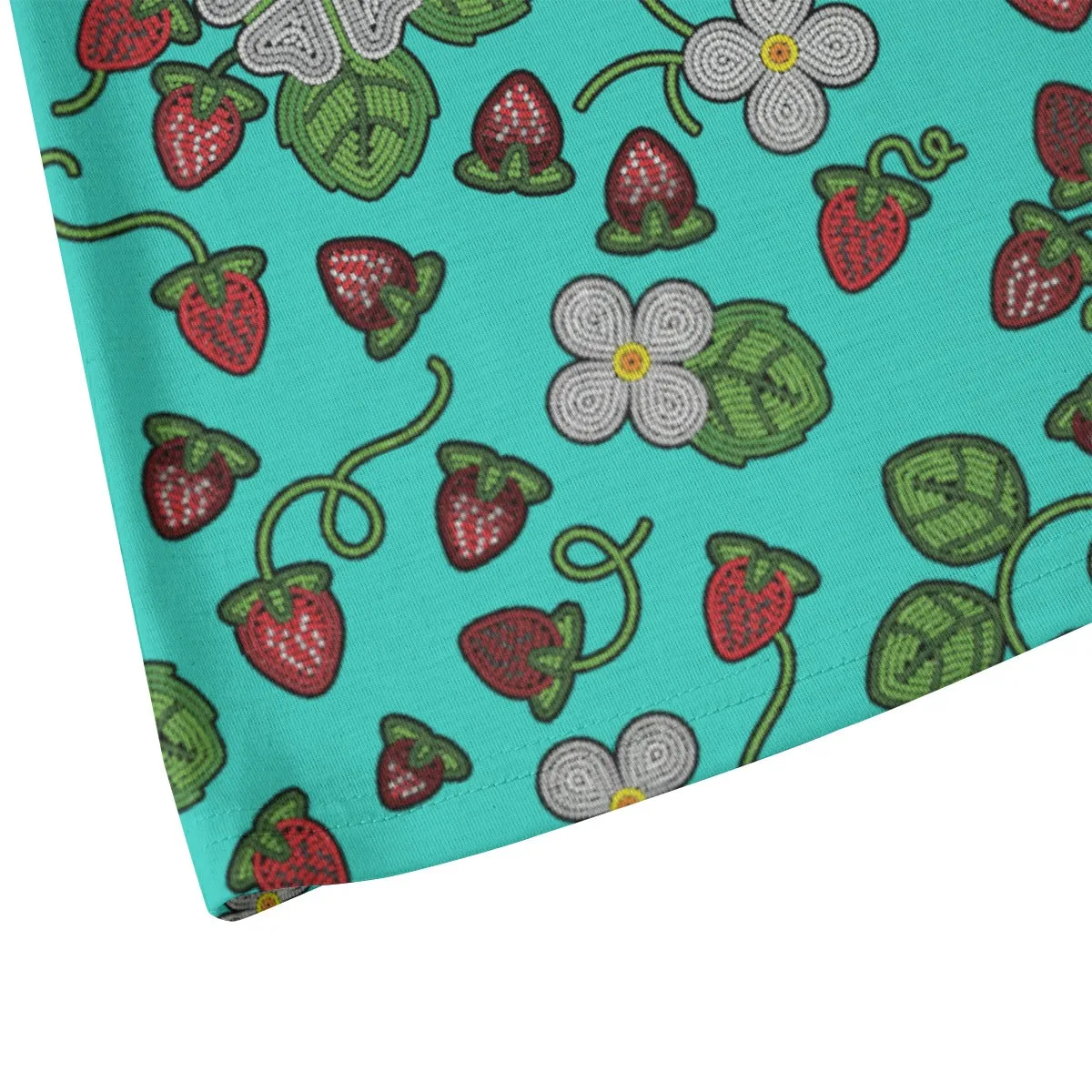 Strawberry Dreams Turquoise Eco-friendly Women's Tank Top