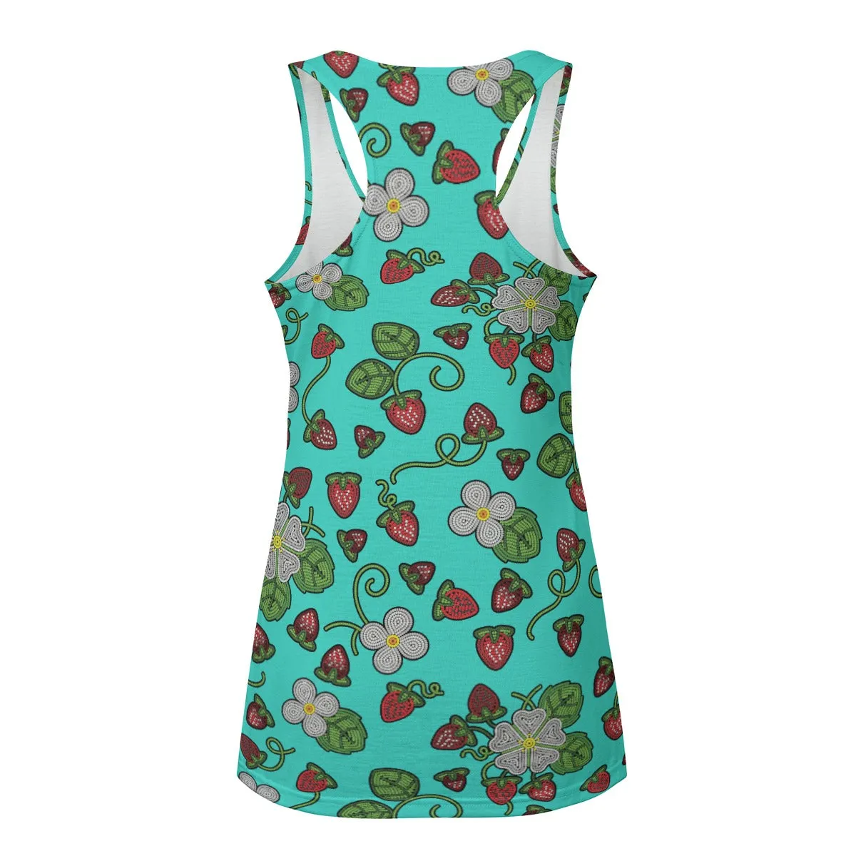 Strawberry Dreams Turquoise Eco-friendly Women's Tank Top