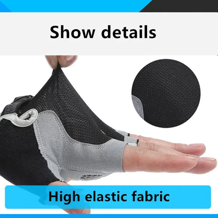 Summer Men Women Fitness Gloves Gym Weight Lifting Cycling Yoga Training Thin Breathable Antiskid Half Finger Gloves, Size:M(Gray)