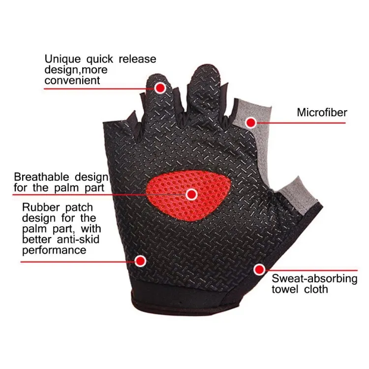 Summer Men Women Fitness Gloves Gym Weight Lifting Cycling Yoga Training Thin Breathable Antiskid Half Finger Gloves, Size:M(Gray)