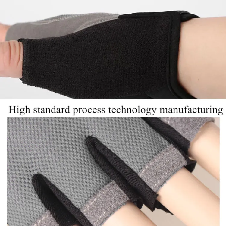 Summer Men Women Fitness Gloves Gym Weight Lifting Cycling Yoga Training Thin Breathable Antiskid Half Finger Gloves, Size:M(Gray)