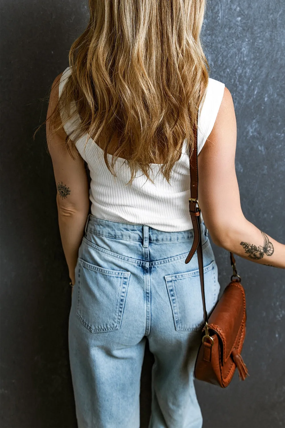 TEEK - White Sweetheart Neck Wide Strap Tank