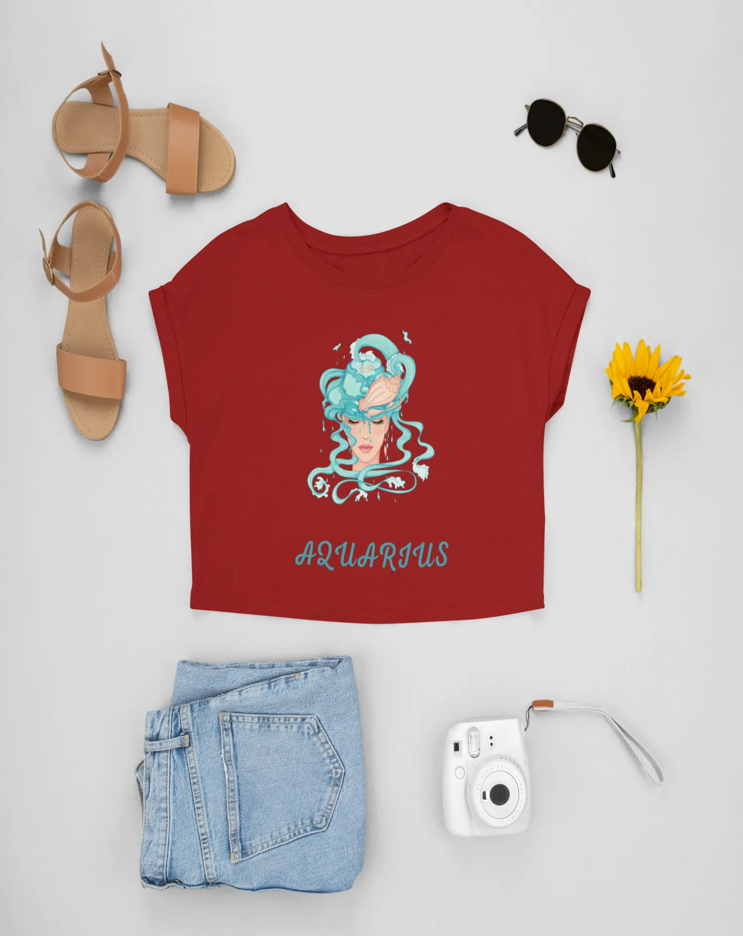Trendy Women's Stellar Aquarius Crop Top