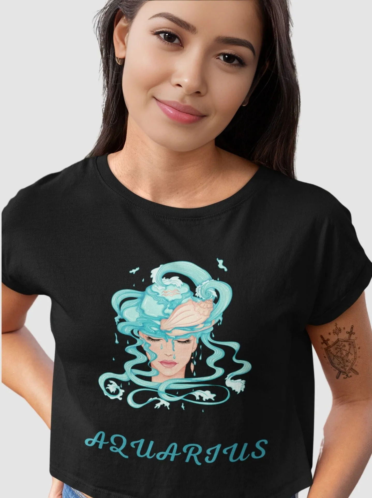 Trendy Women's Stellar Aquarius Crop Top