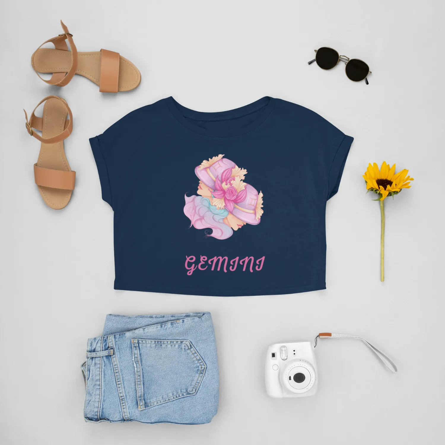 Trendy Women's Stellar Gemini Crop Top