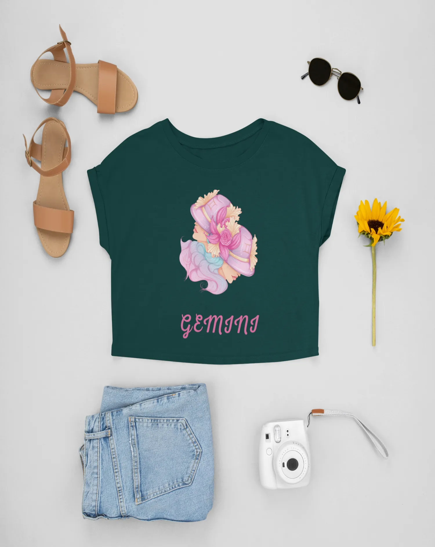 Trendy Women's Stellar Gemini Crop Top