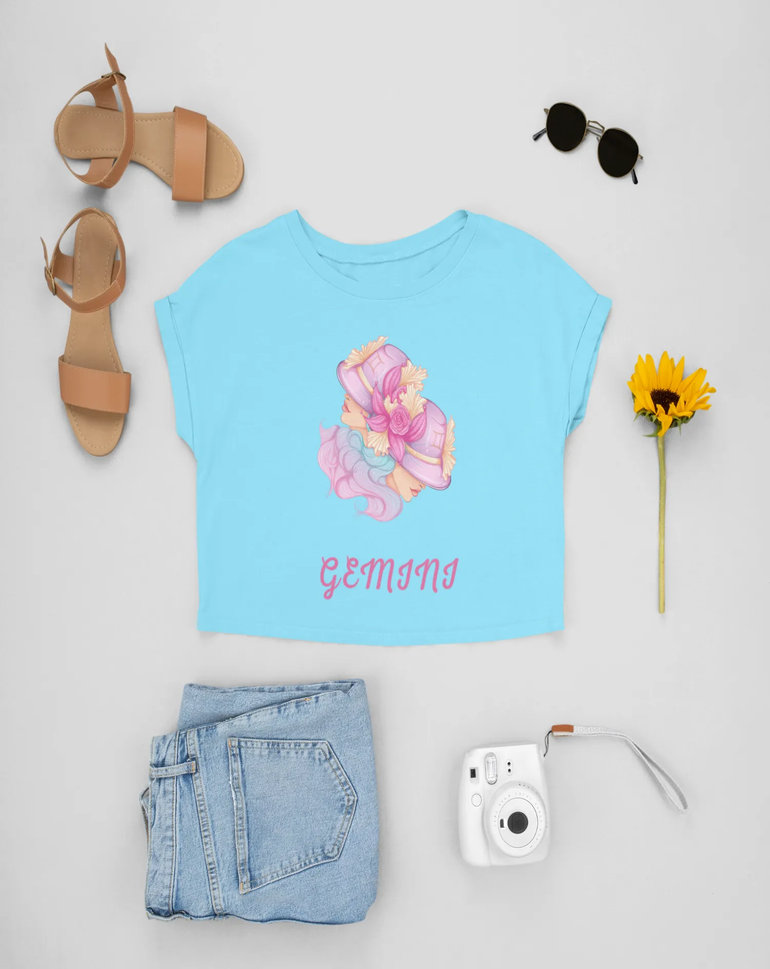 Trendy Women's Stellar Gemini Crop Top