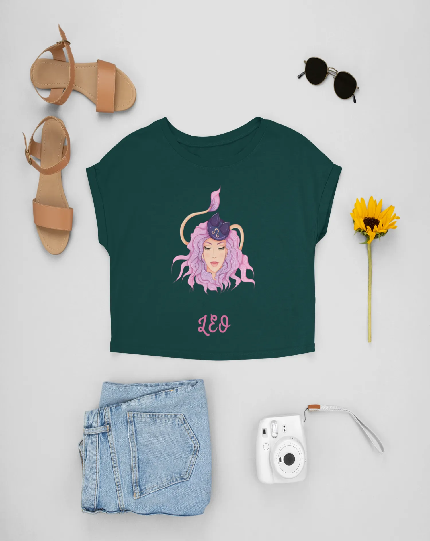 Trendy Women's Stellar Leo Crop Top