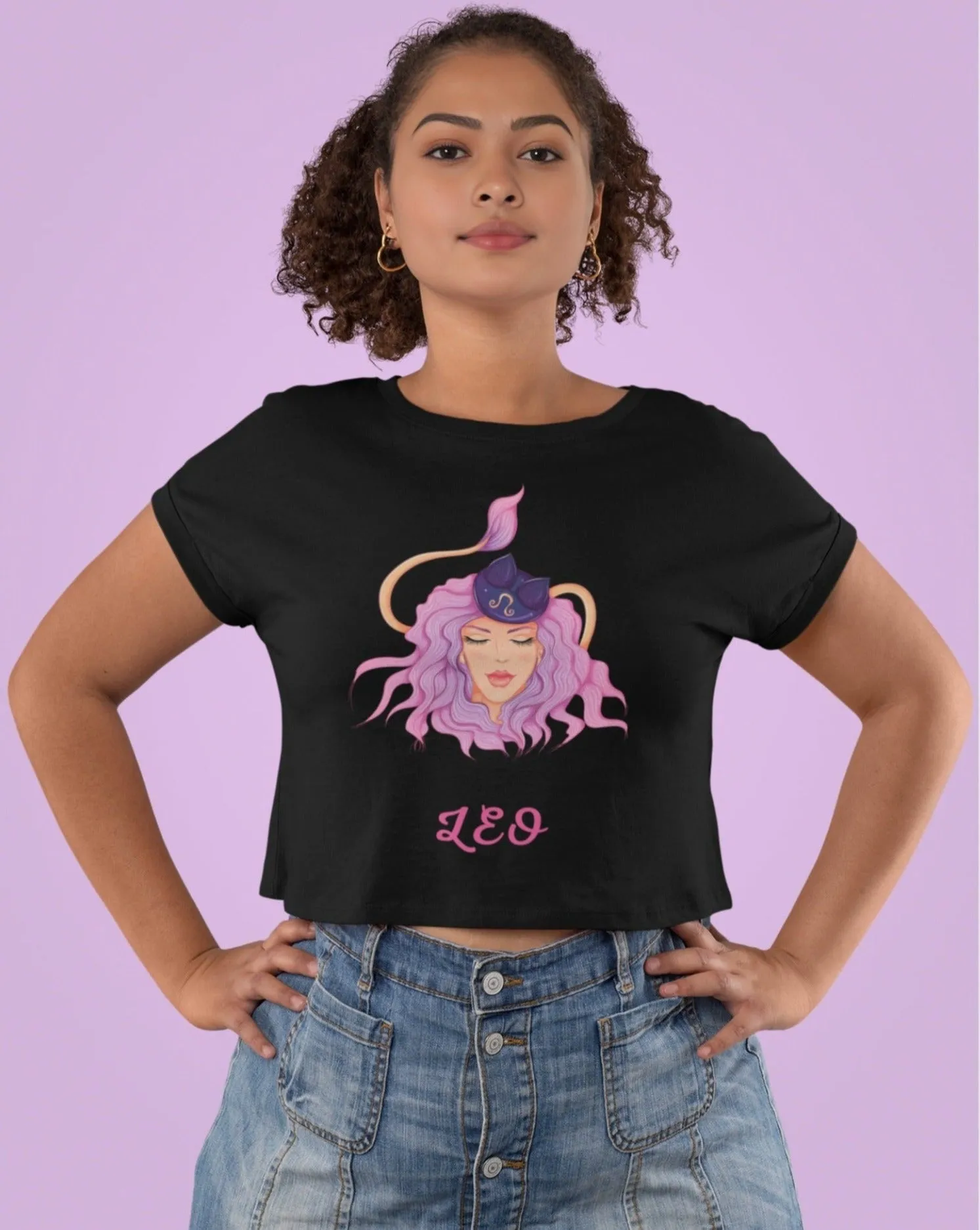 Trendy Women's Stellar Leo Crop Top