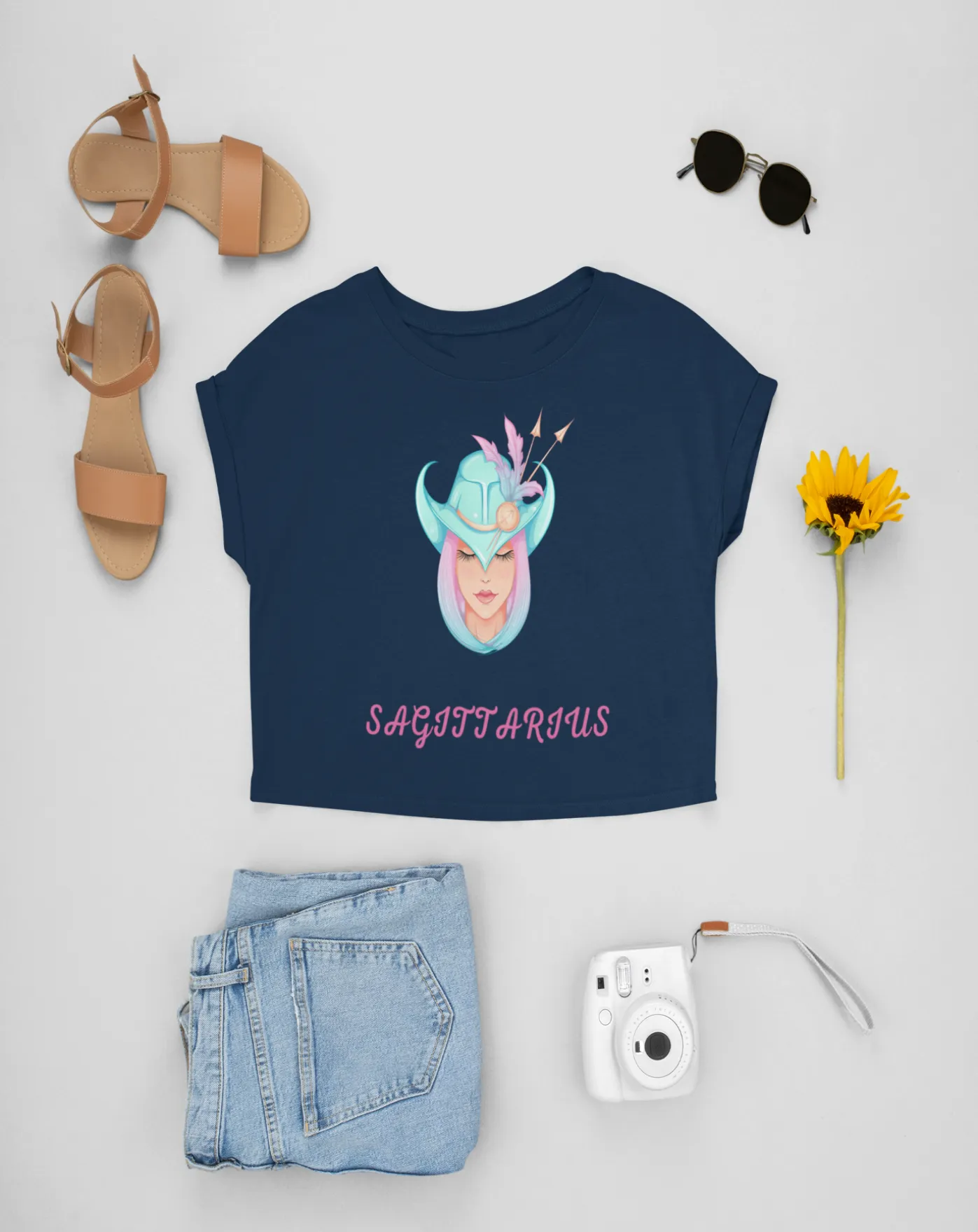 Trendy Women's Stellar Sagittarius Crop Top