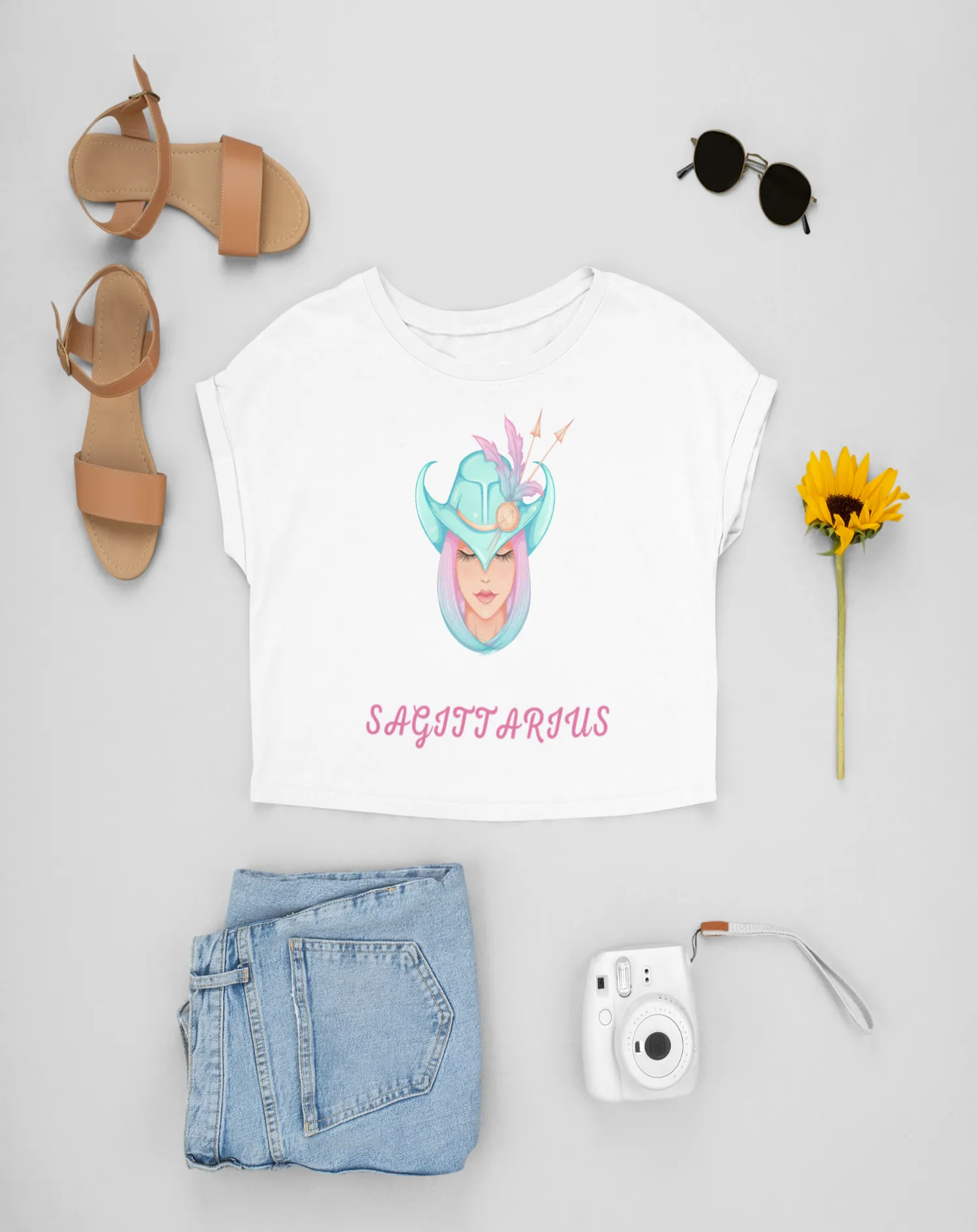 Trendy Women's Stellar Sagittarius Crop Top