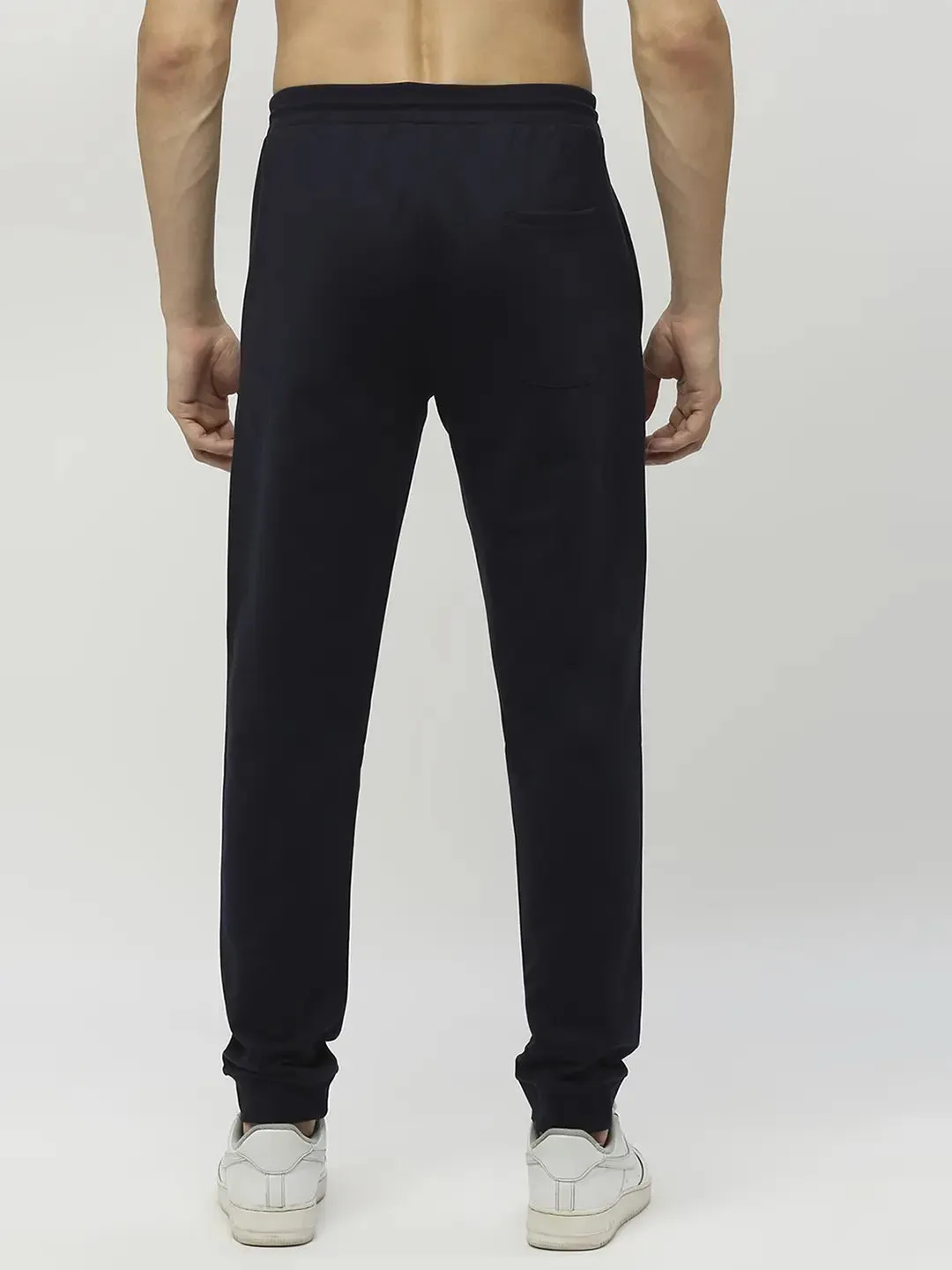 Underjeans By Spykar Men Premium Navy Blue Cotton Joggers Trackpant